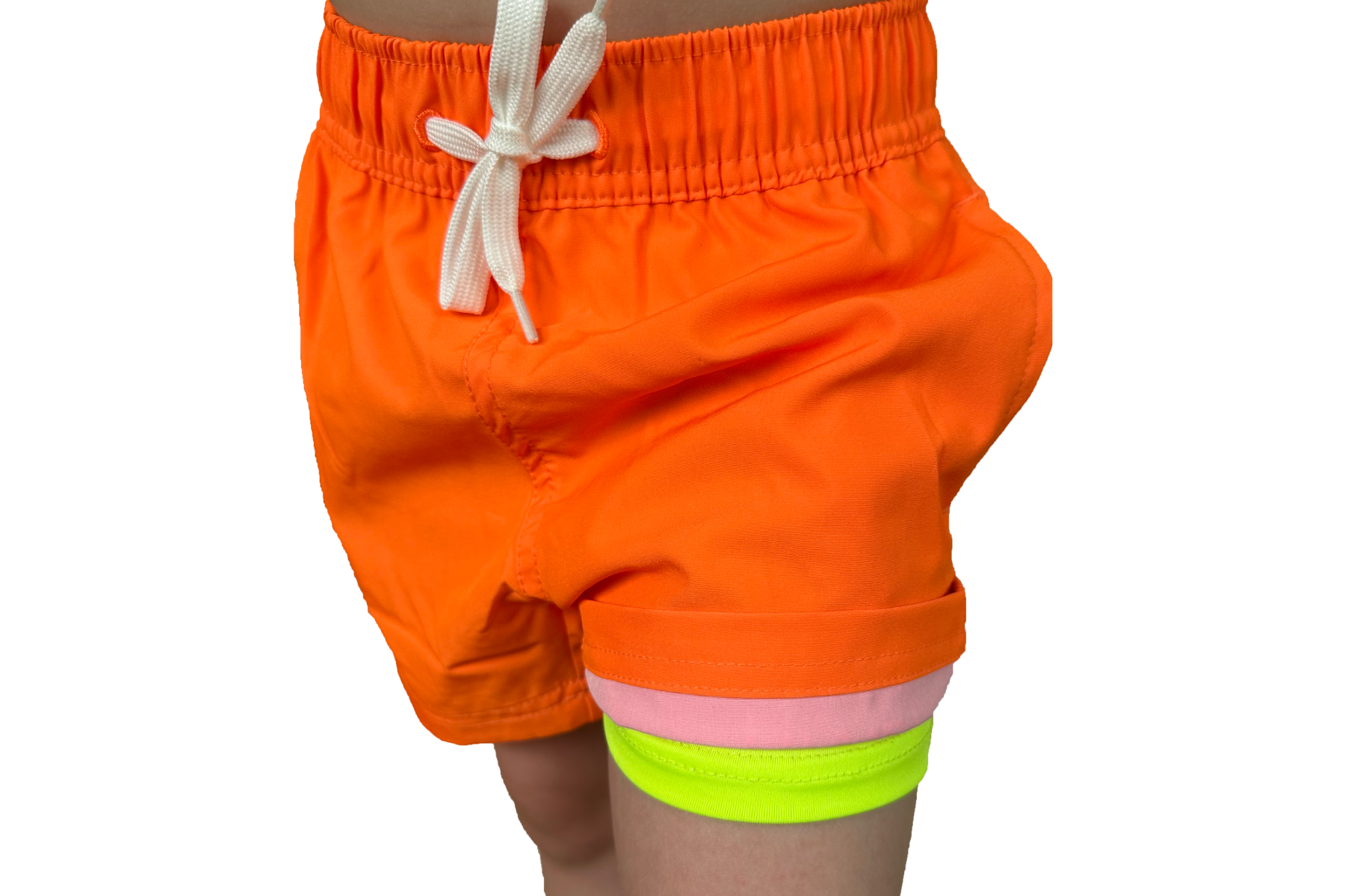 Toddler Neon Swim Shorts with Built-in Boxer Brief Liner UPF 50+